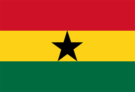 Flag of Ghana, one INSC partner country involved in training and tutoring projects with IRSN Academy