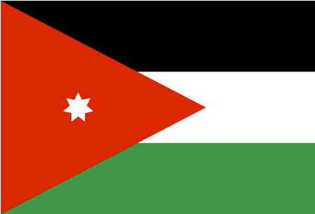 Flag of Jordan, one INSC partner country involved in training and tutoring projects with IRSN Academy