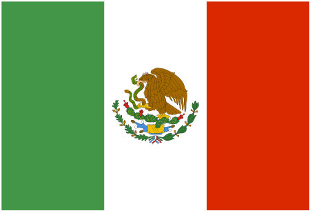 Flag of Mexico, one INSC partner country involved in training and tutoring projects with IRSN Academy