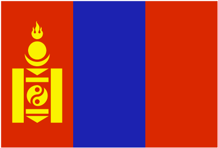 Flag of Mongolia, one INSC partner country involved in training and tutoring projects with IRSN Academy