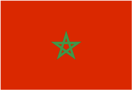 Flag of Morocco, one INSC partner country involved in training and tutoring projects with IRSN Academy